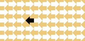 חצים הפונים לכיוון אחד, כשחץ אחד מביניהם פונה אל הכיוון השני