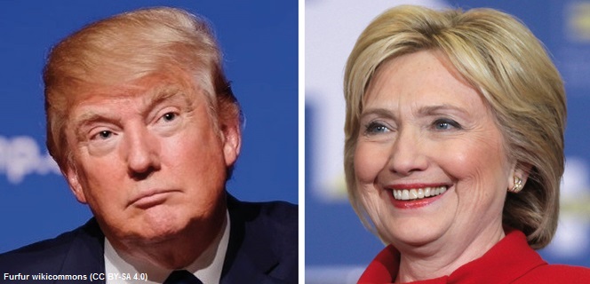 המועמדים לנשיאות הילארי קלינטון ודונלד טראמפ