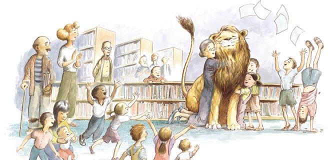 איור האריה והספריה