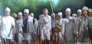 ציור של גנדי מאשרם הזיכרון בסברמטי